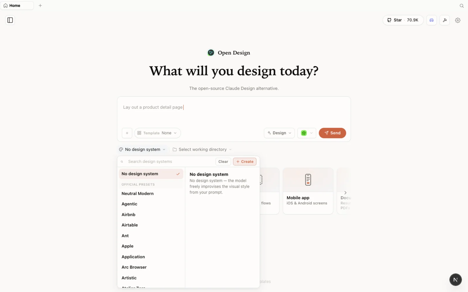 The OpenDesign design-systems library — real brand starting points you can preview and reuse.